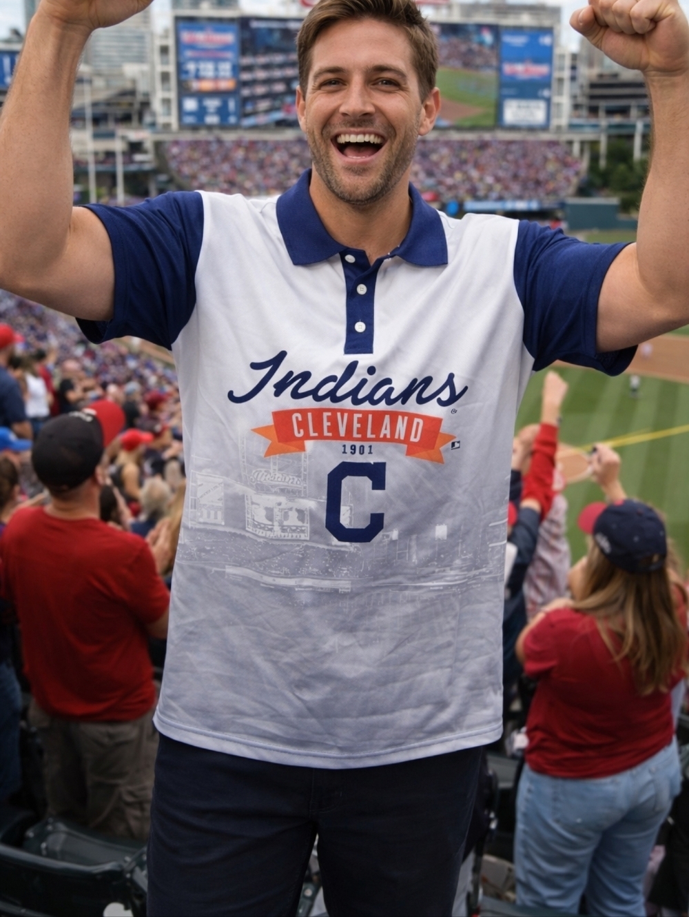 Cleveland Indians Polo Shirt‎ Size Medium NWT